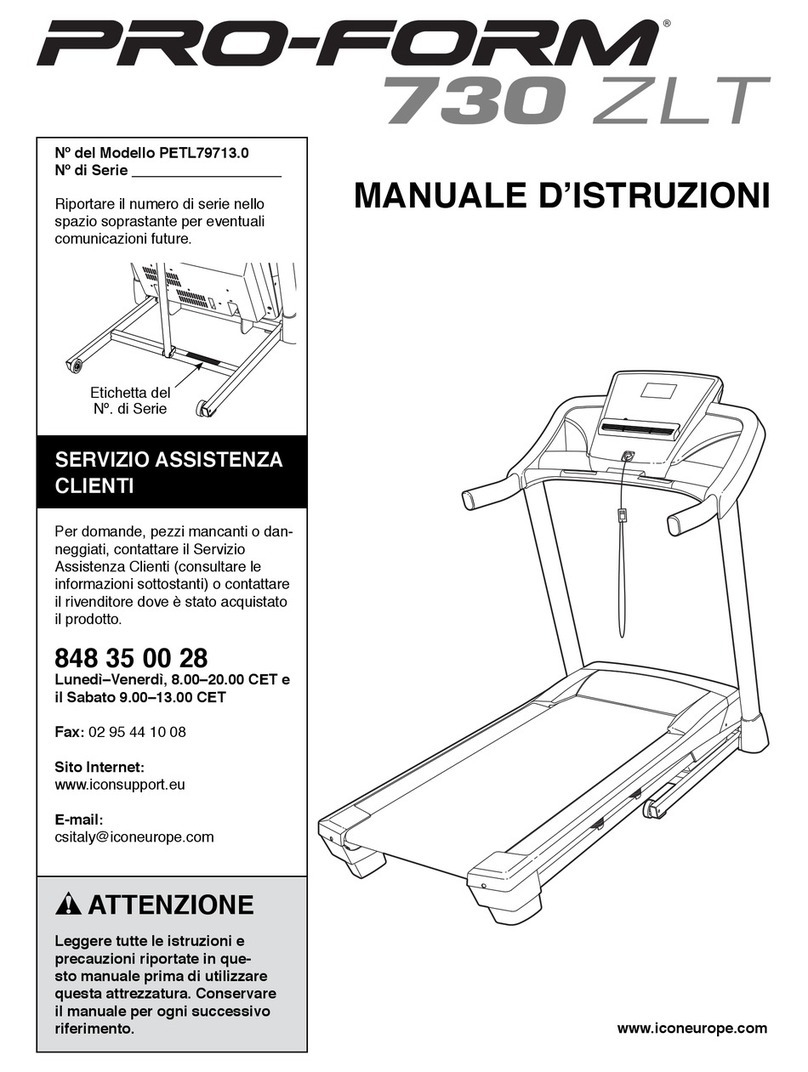Pro-Form 730 Zlt Treadmill Operating and maintenance manual Pro-Form 730 Zlt Treadmill Operating and maintenance manual