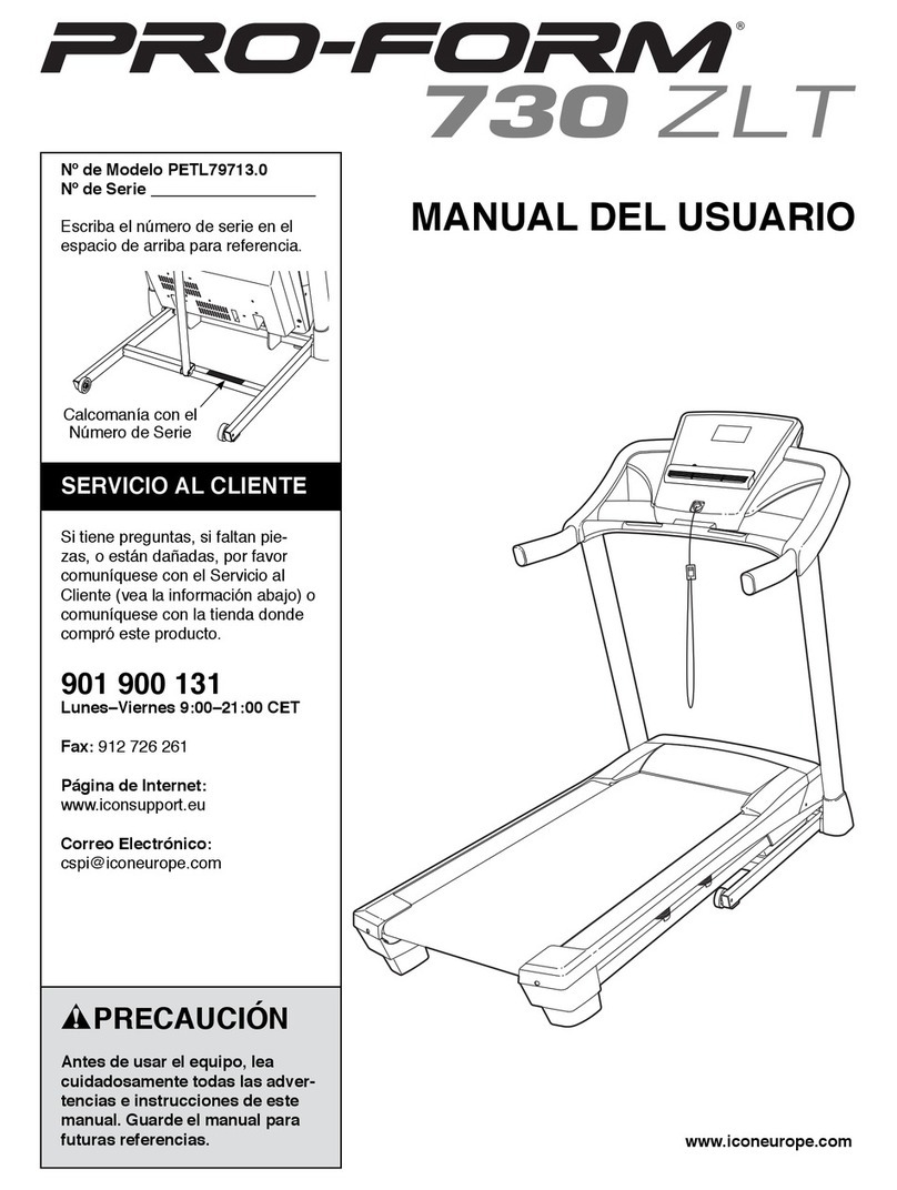 Pro-Form 730 Zlt Treadmill User guide Pro-Form 730 Zlt Treadmill User guide