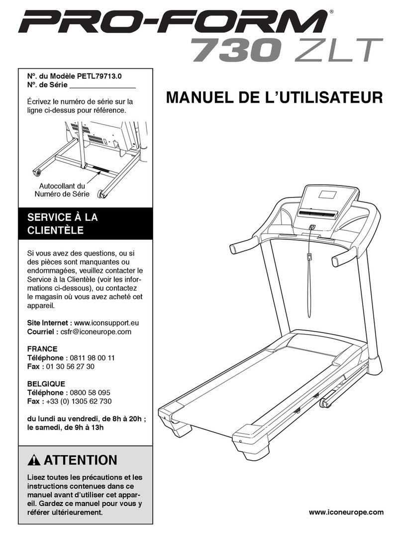 Pro-Form 730 Zlt Treadmill User manual Pro-Form 730 Zlt Treadmill User manual