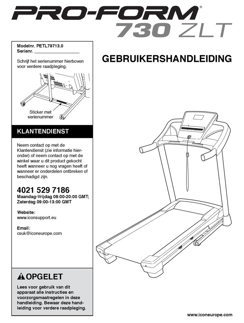 Pro-Form 730 Zlt Treadmill User manual
