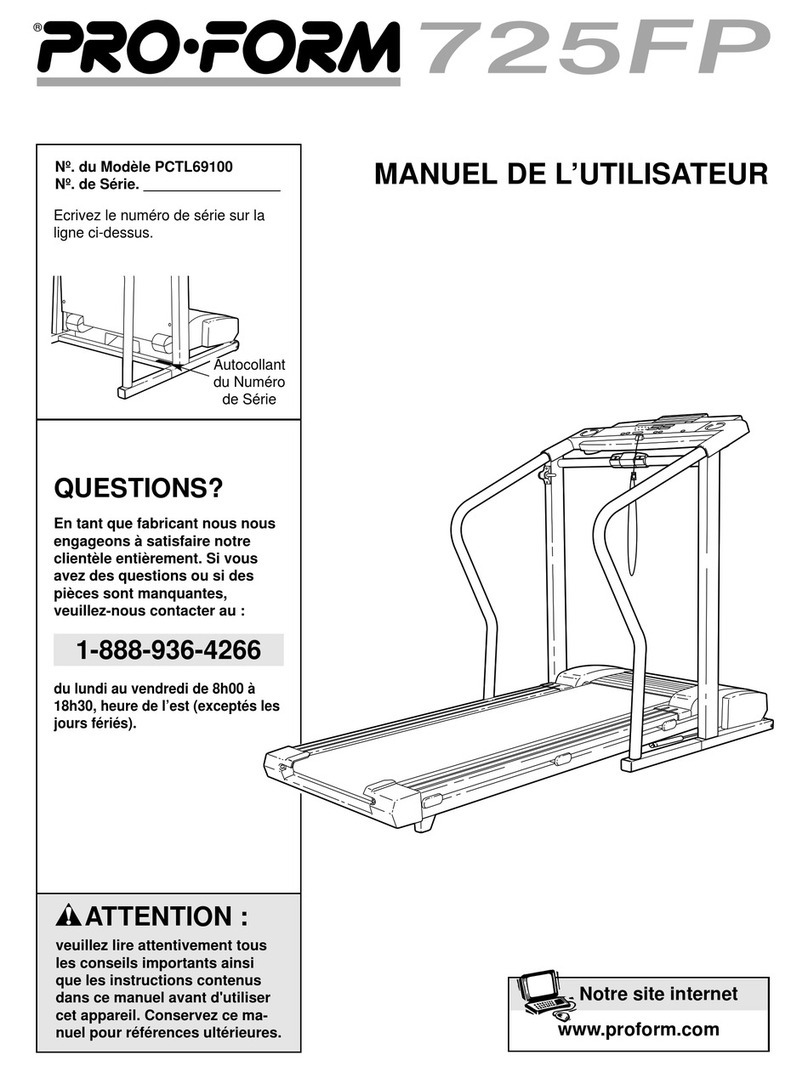 Pro-Form 725 Fp Treadmill User manual