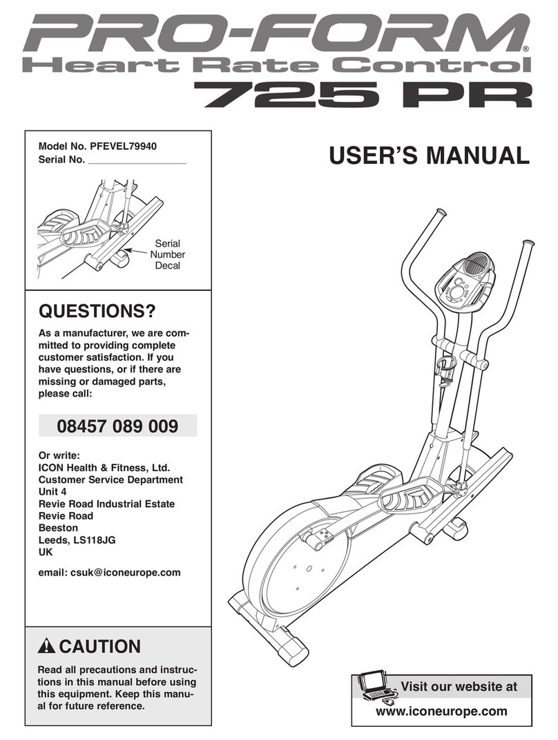 Pro-Form 725 Pr Elliptical User manual