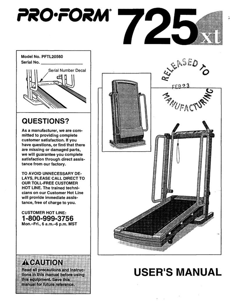 Pro-Form 725 Xt User manual