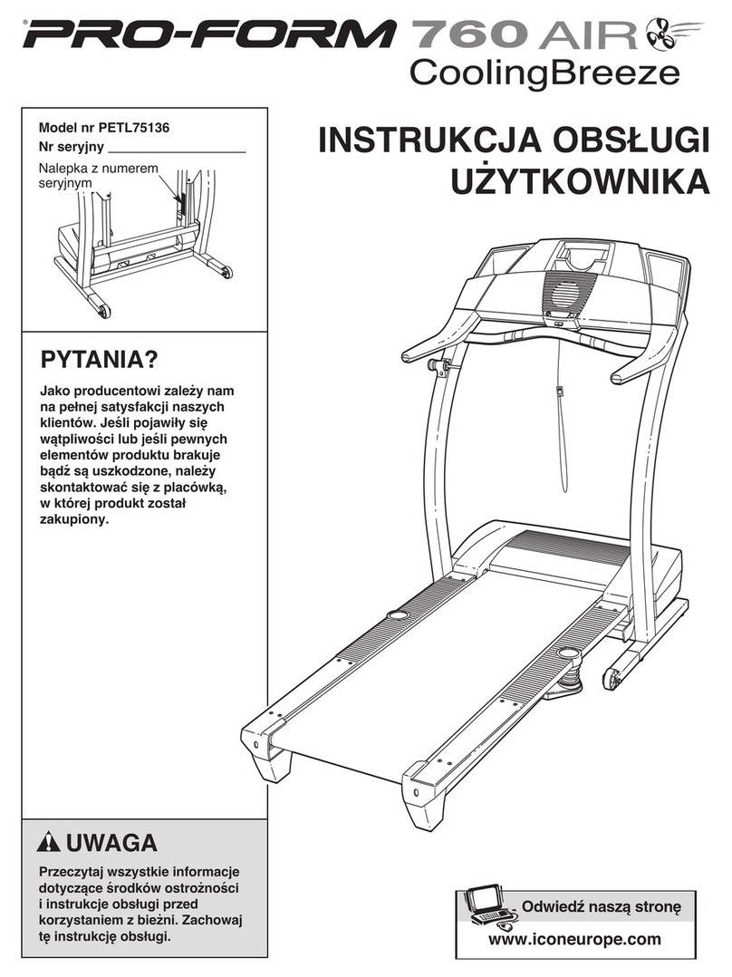 Pro-Form 760 Air Treadmill INSTRUKCJA OBSŁUGI UŻYTKOWNIKA