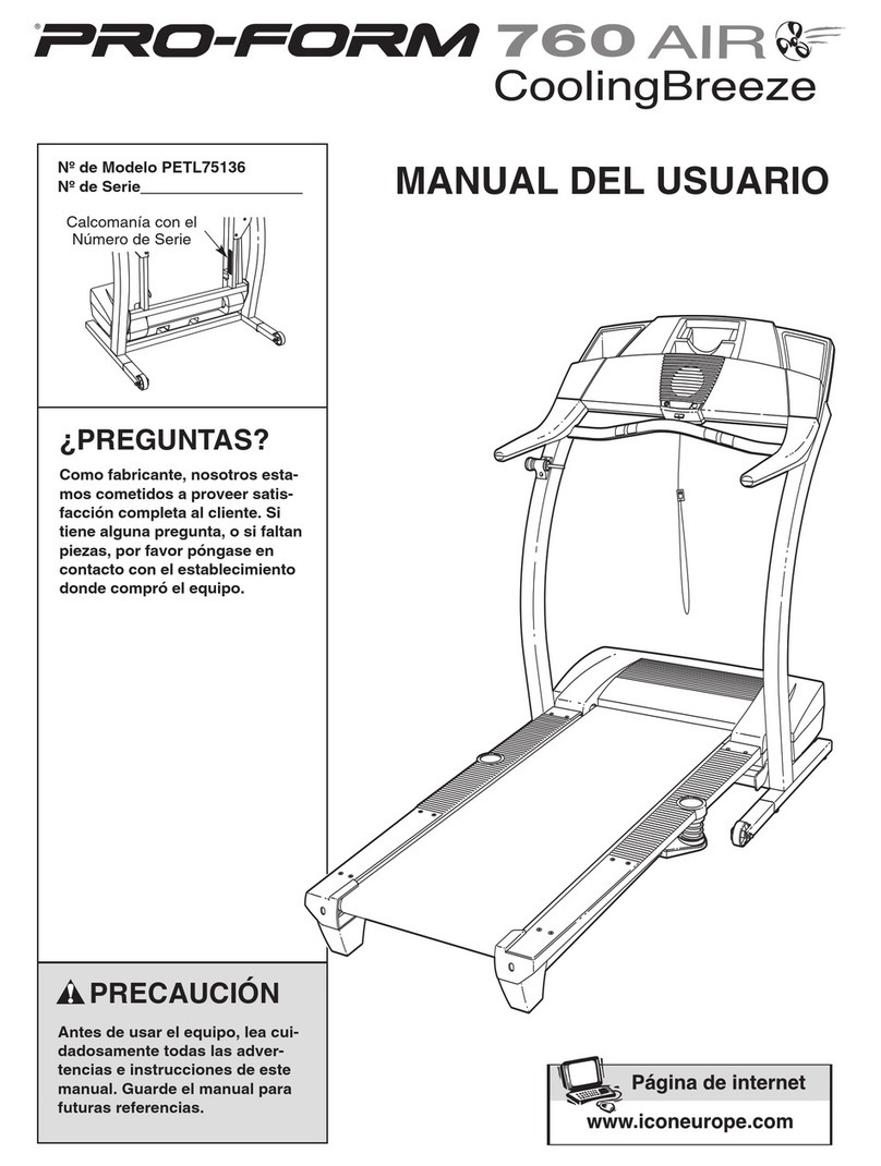 Pro-Form 760 Air Treadmill User guide