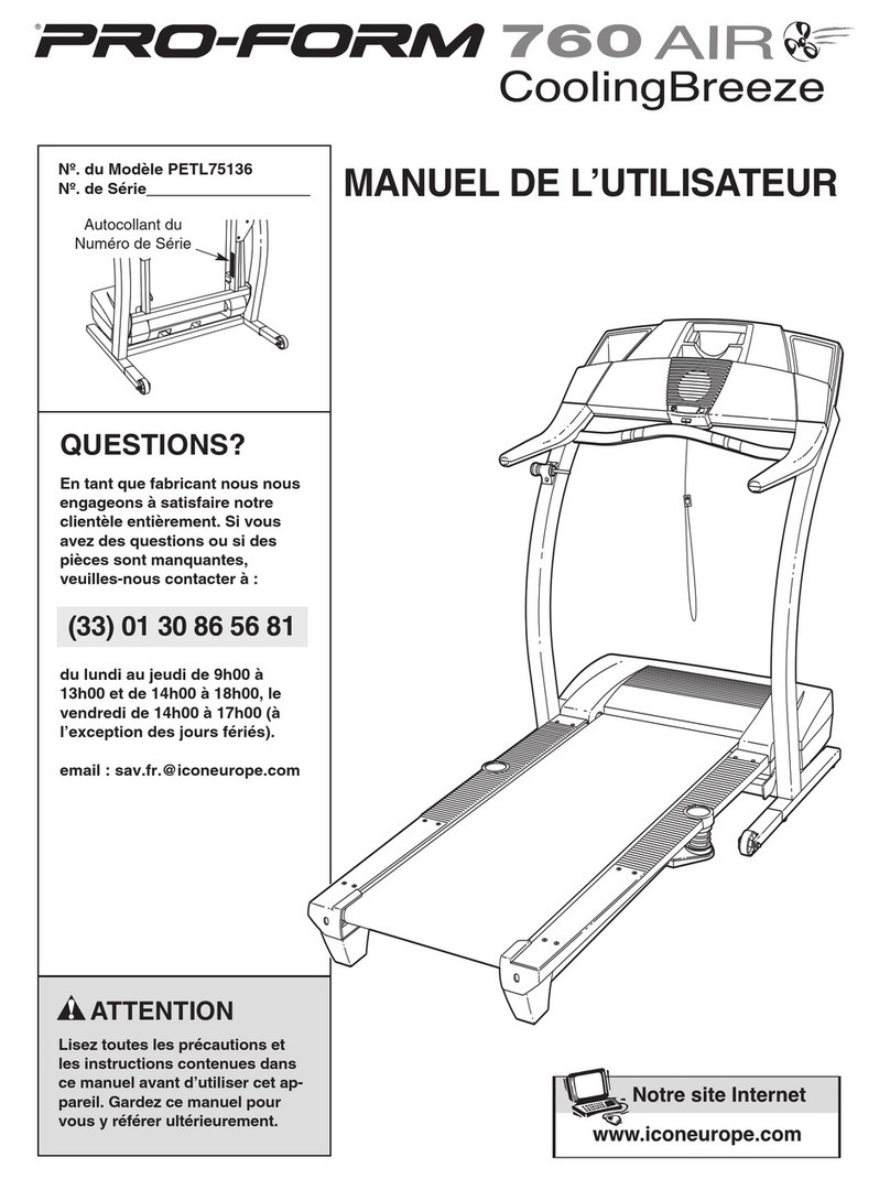 Pro-Form 760 Air Treadmill User manual