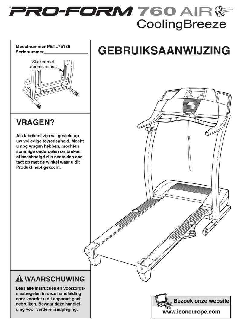 Pro-Form 760 Air Treadmill System manual