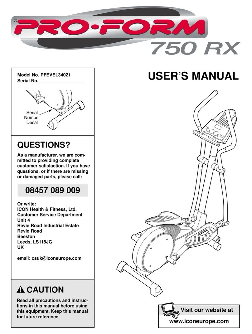 Pro-Form 750 Rx User manual