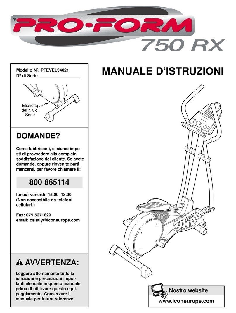 Pro-Form 750 Rx Operating and maintenance manual Pro-Form 750 Rx Operating and maintenance manual