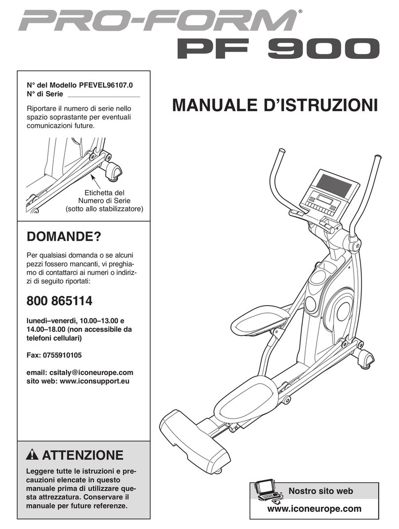 Pro-Form 900 Elliptical Operating and maintenance manual