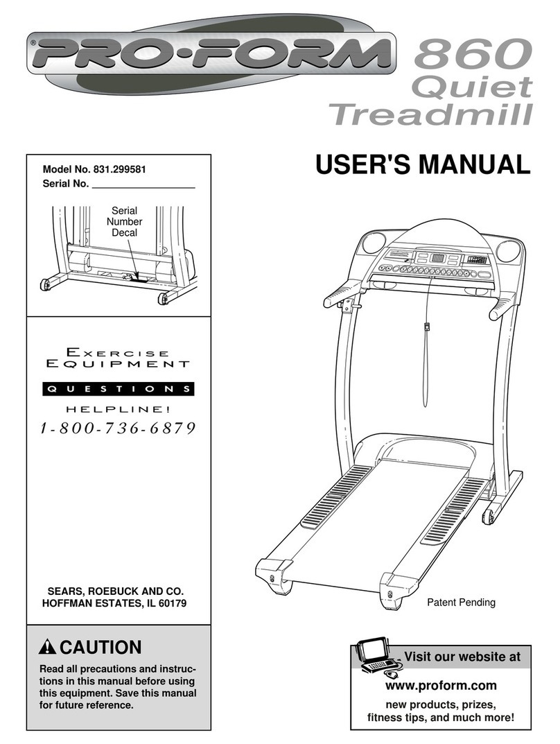 Pro-Form 860qt User manual Pro-Form 860qt User manual