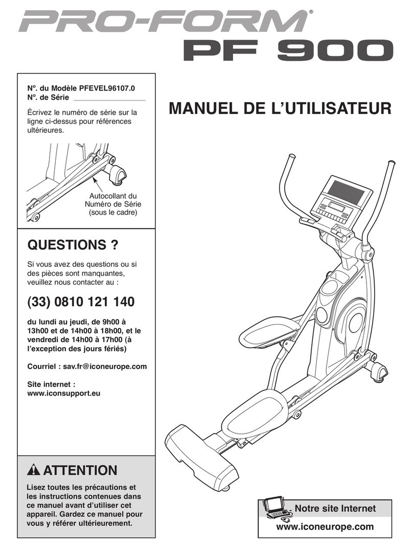 Pro-Form 900 Elliptical User manual