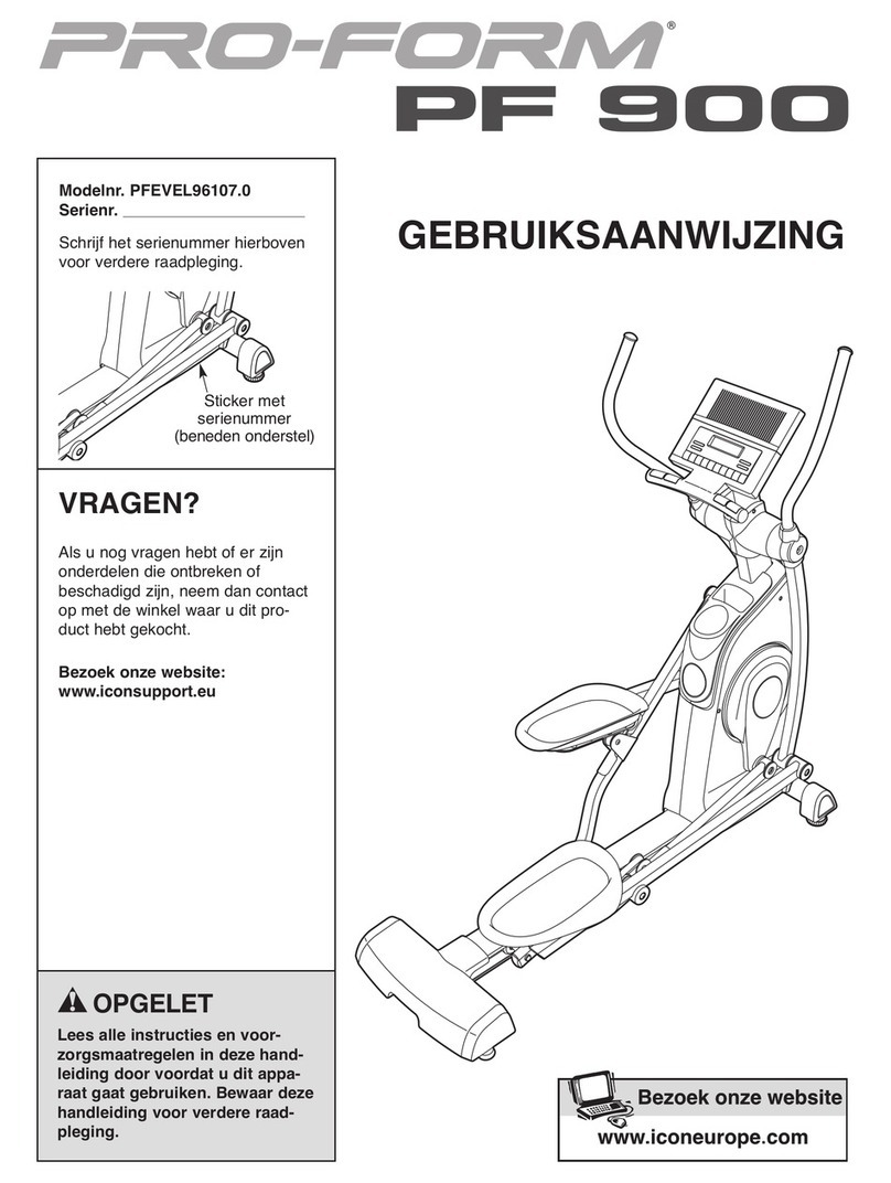 Pro-Form 900 Elliptical System manual