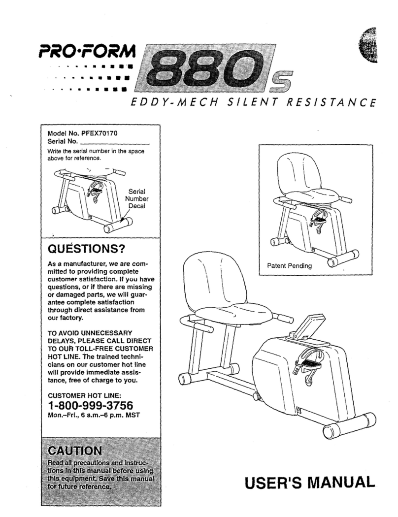 Pro-Form 880s Elliptical User manual