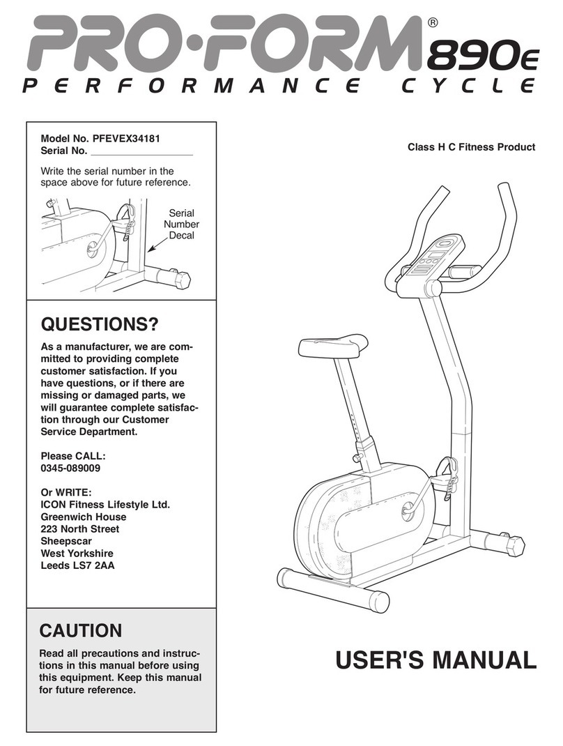 Pro-Form 890e W/hand Pulse User manual