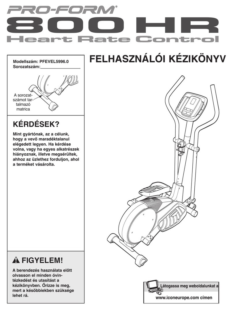 Pro-Form 800 Hr Heart Rate Control Elliptical User manual
