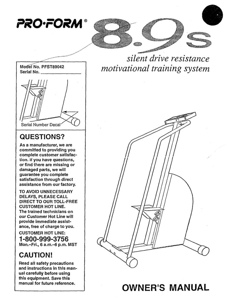 Pro-Form 8.9s User manual