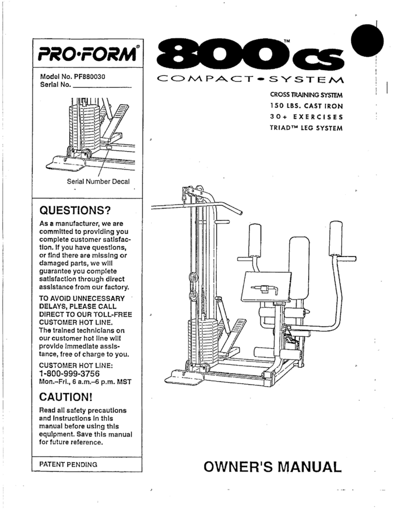 Pro-Form 800 Cs User manual