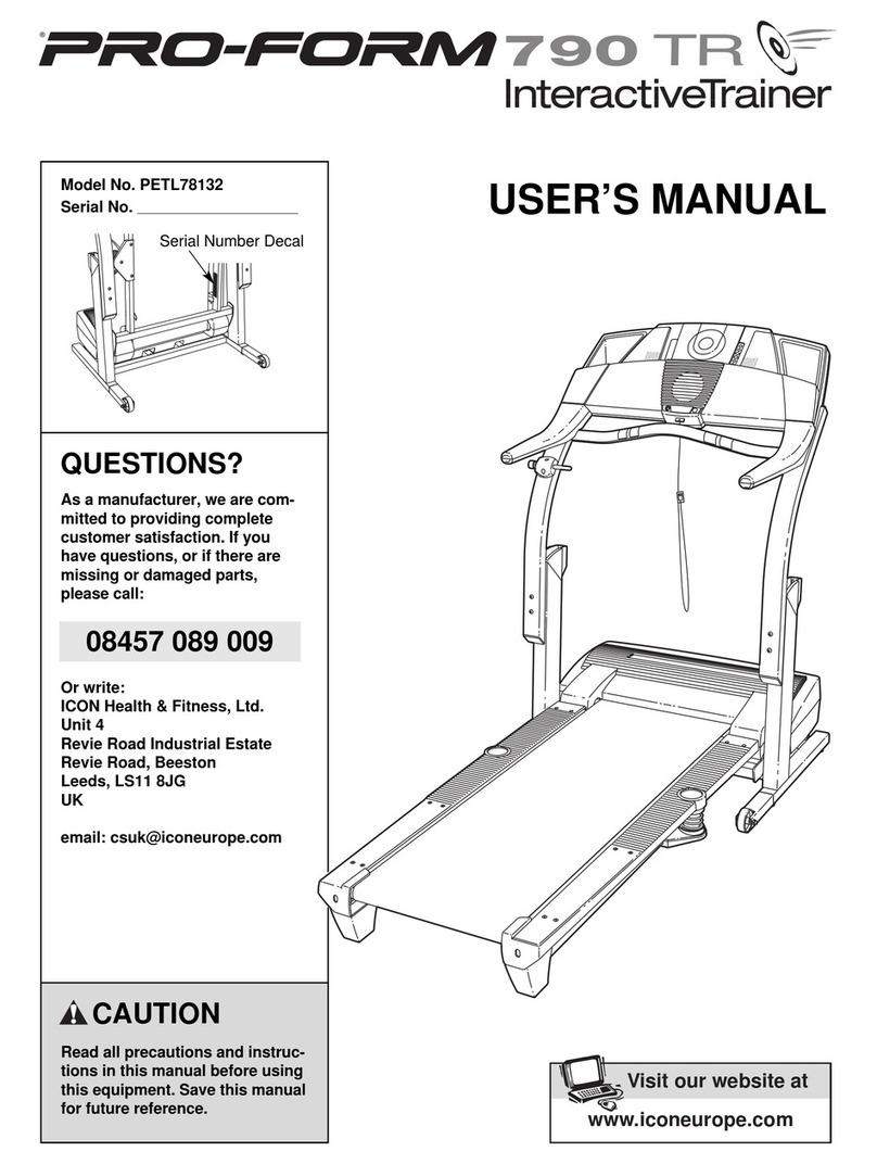 Pro-Form 790tr Treadmill User manual Pro-Form 790tr Treadmill User manual