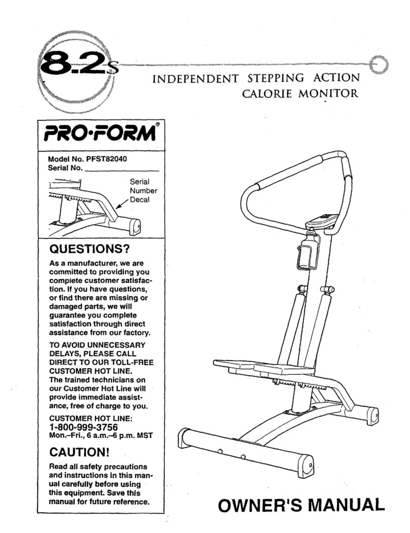 Pro-Form 8.2s User manual