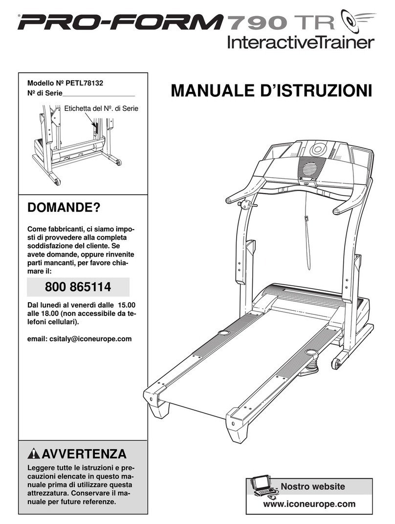 Pro-Form 790tr Treadmill Operating and maintenance manual