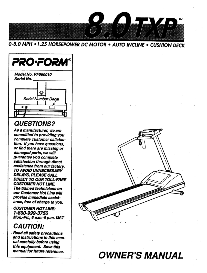 Pro-Form 8.0 Txp manual