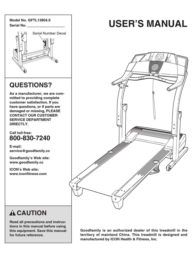 Pro-Form 790cd/790tr Treadmill User manual