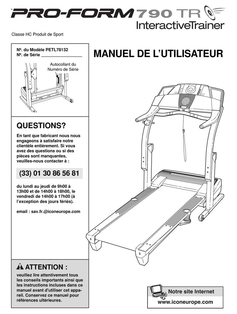 Pro-Form 790tr Treadmill User manual