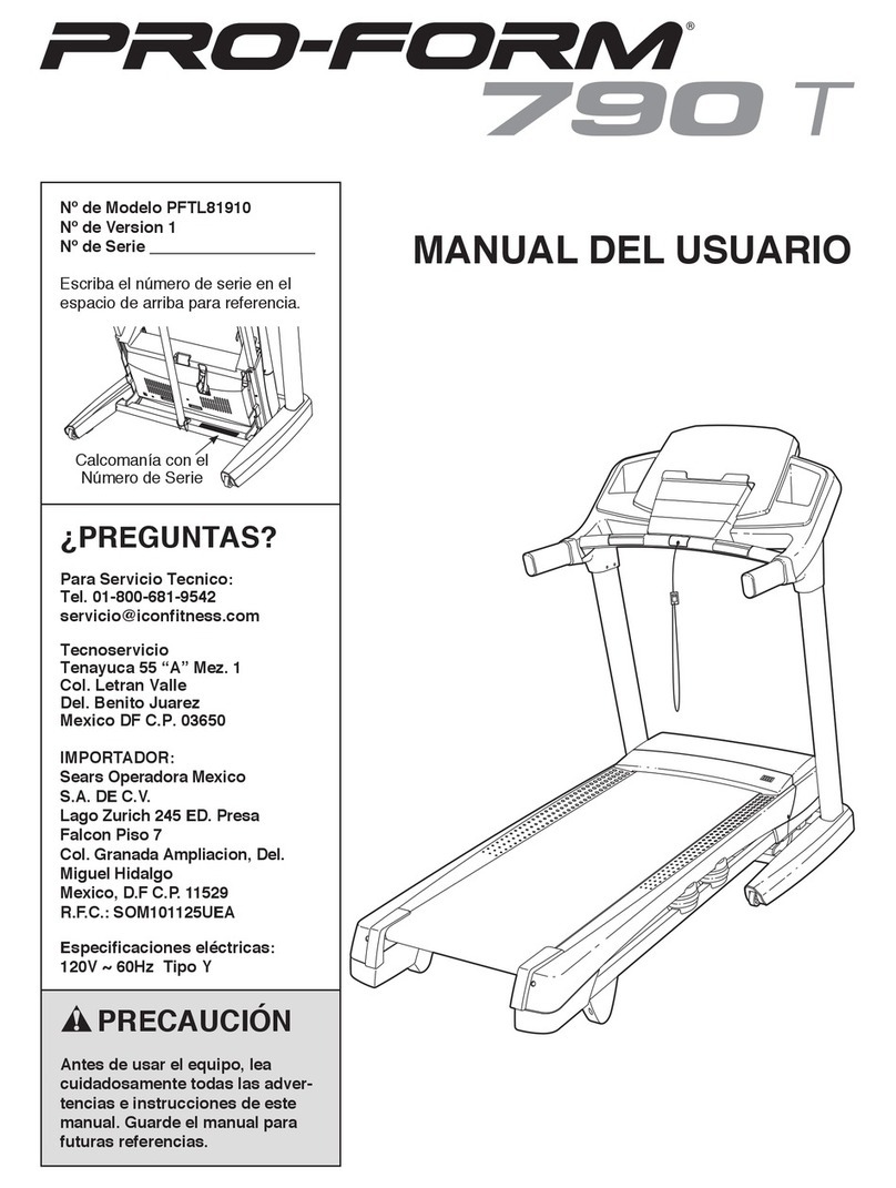 Pro-Form 790t Treadmill Manual Del Usuario