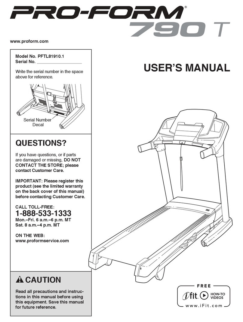 Pro-Form 790t Treadmill User manual