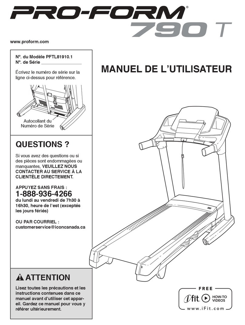 Pro-Form 790t Treadmill User manual Pro-Form 790t Treadmill User manual