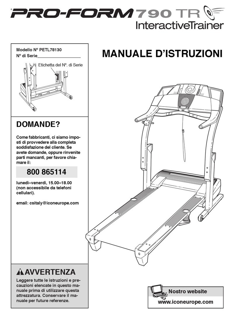 Pro-Form 790cd Treadmill Operating and maintenance manual
