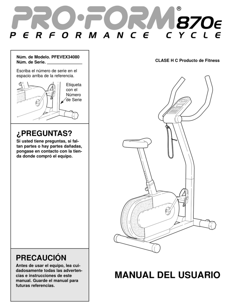 Pro-Form 870e User guide