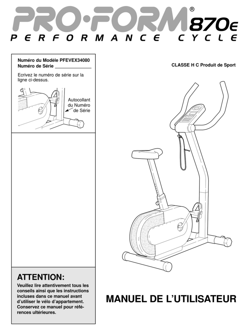 Pro-Form 870e User manual