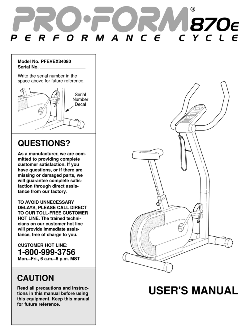 Pro-Form 870e User manual