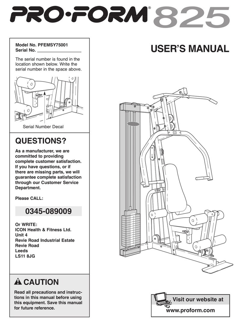 Pro-Form Stride Select 825 User manual