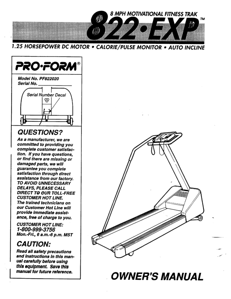 Pro-Form 822 Exp User manual