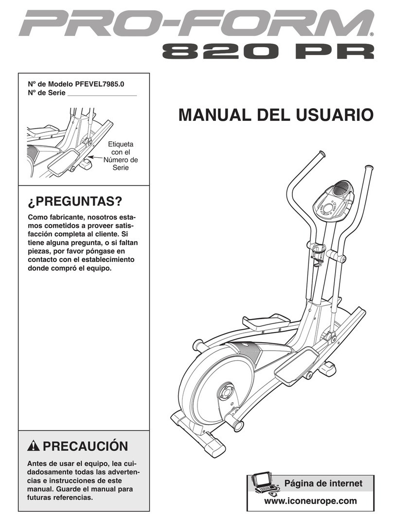 Pro-Form 820 Pr Elliptical User guide Pro-Form 820 Pr Elliptical User guide