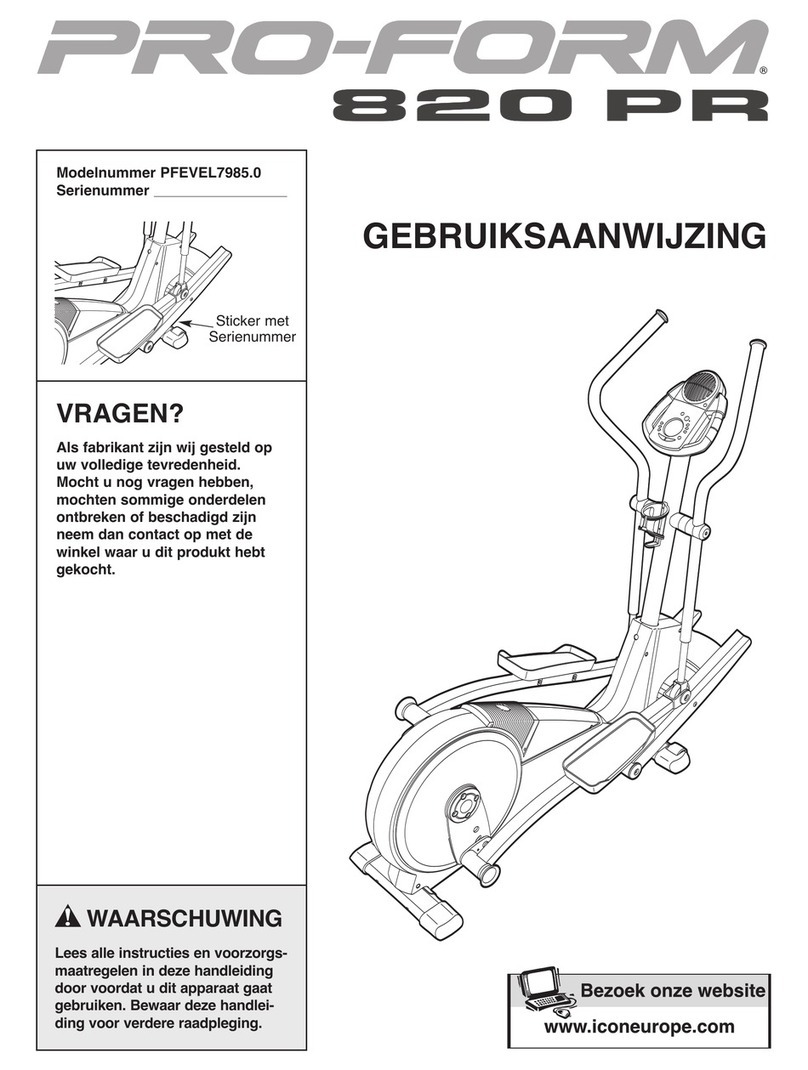 Pro-Form 820 Pr Elliptical System manual