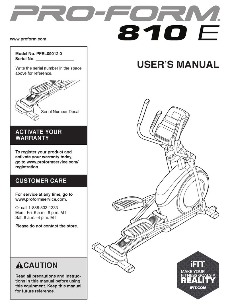 Pro-Form 810 E Elliptical User manual