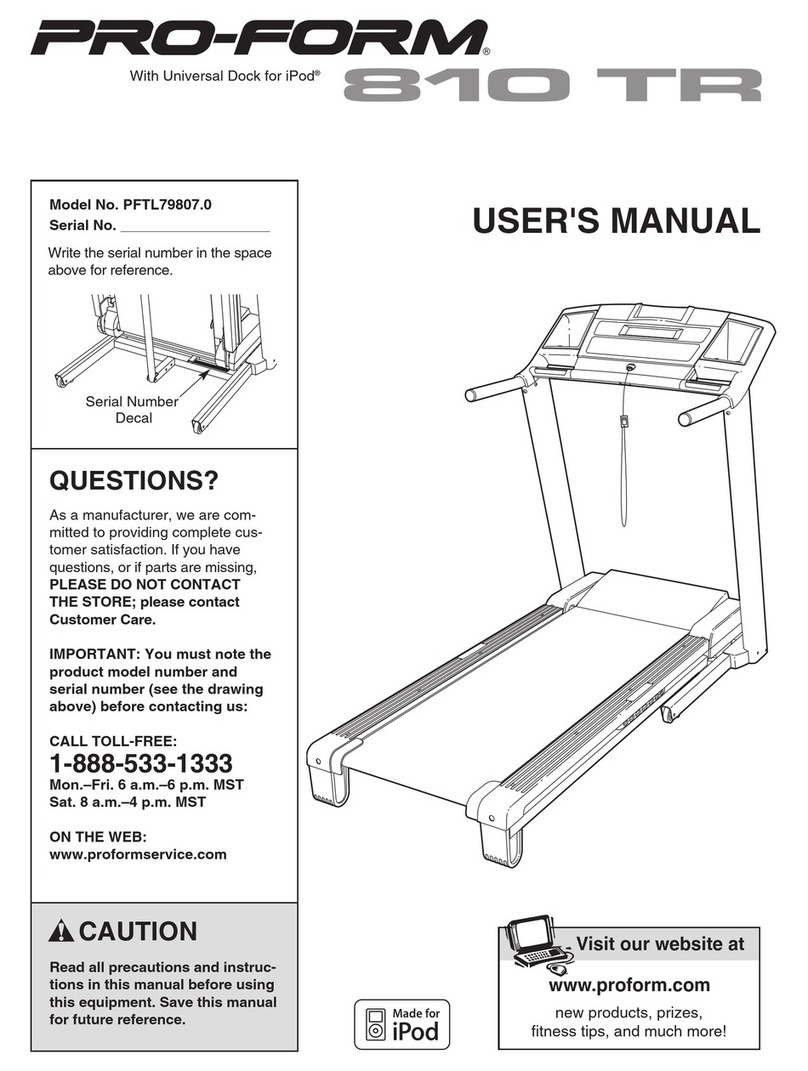 Pro-Form 810 Tr Treadmill User manual