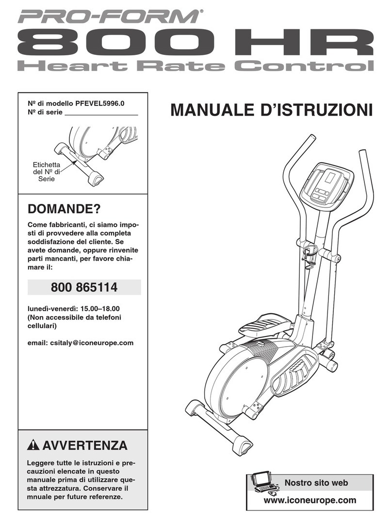 Pro-Form 800 Hr Heart Rate Control Elliptical Operating and maintenance manual