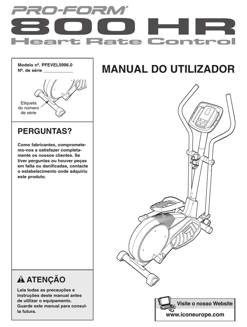 Pro-Form 800 Hr Heart Rate Control Elliptical Setup guide