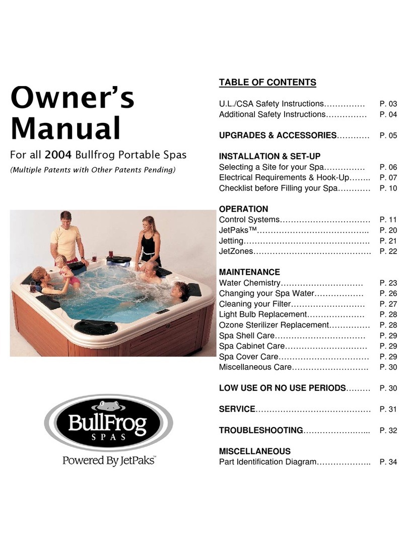 BullFrog Spas owner's manual