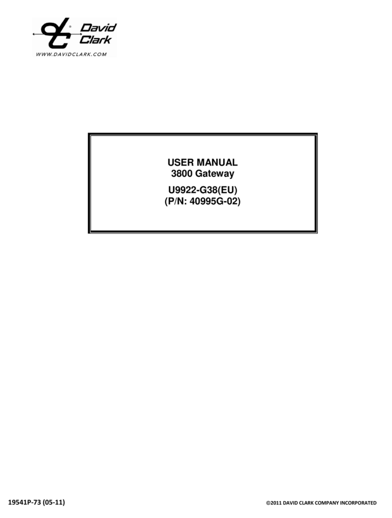 David Clark 3800 User manual