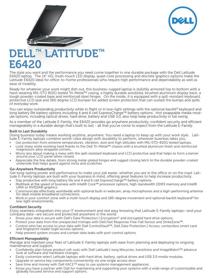 Dell Latitude E6420 User manual Dell Latitude E6420 User manual