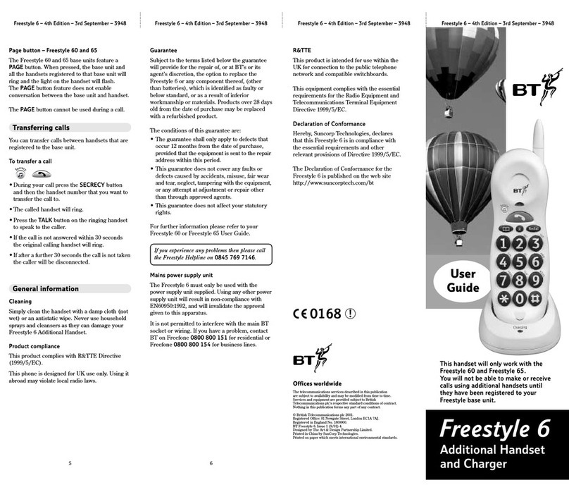 BT FREESTYLE 6 ADDITIONAL User manual