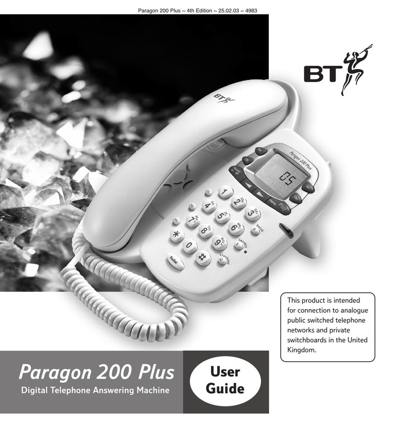 BT PARAGON 200 PLUS User manual BT PARAGON 200 PLUS User manual