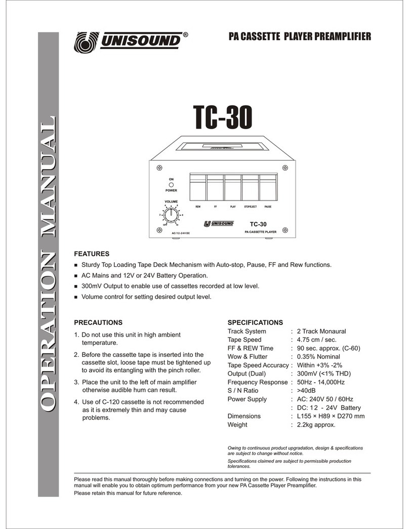 Unisound TC-30 Operation manual