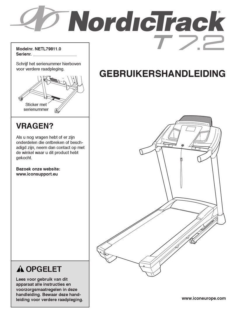 NordicTrack T 7.2 Treadmill Gebruikershandleiding